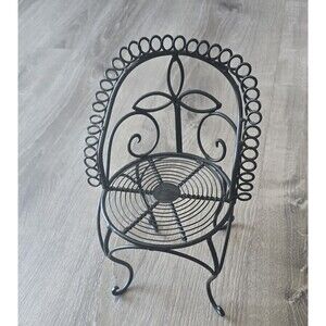 Vintage Doll / Plant Size Metal Small Chair Stand 10" Tall